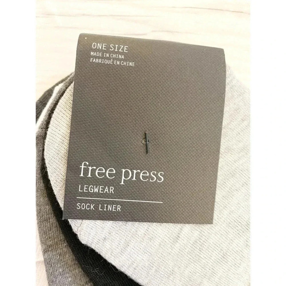 Free Press 5 Pairs Of Sock Liner Black White Gray Nordstrom - Picture 2 of 3